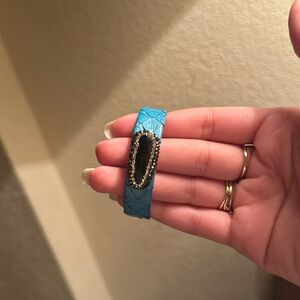 Cute aqua blue bracelet with black stone 💎